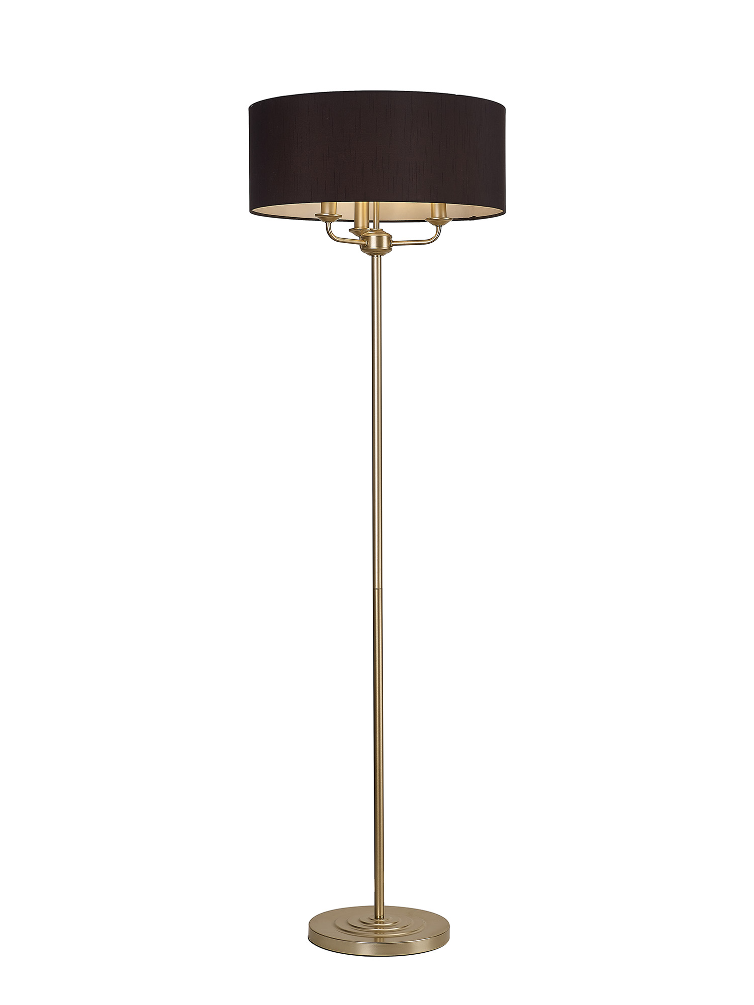 DK0998  Banyan 45cm 3 Light Floor Lamp Champagne Gold; Black